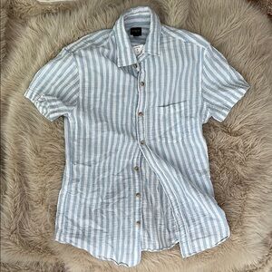 J. Crew Blue and White Casual Button Down Shirt
